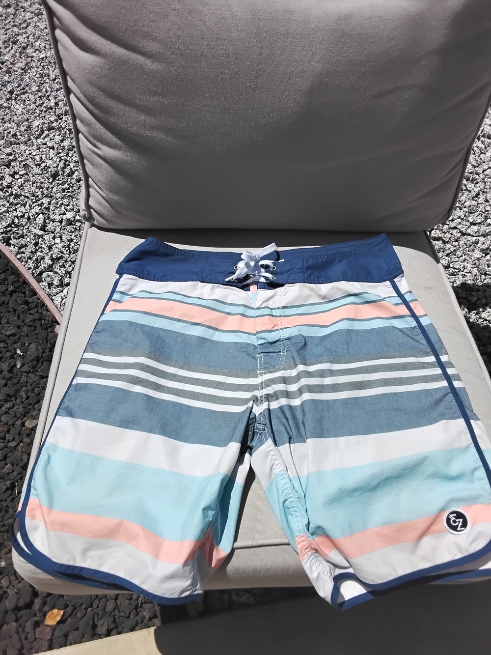 Ezekiel Navy & Light Blue Striped Swim Trunks